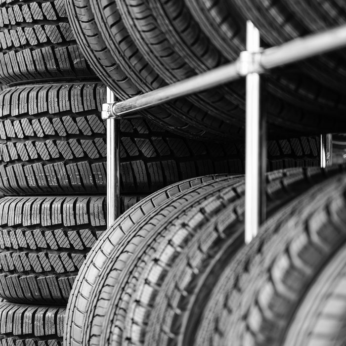 racks with various tires
