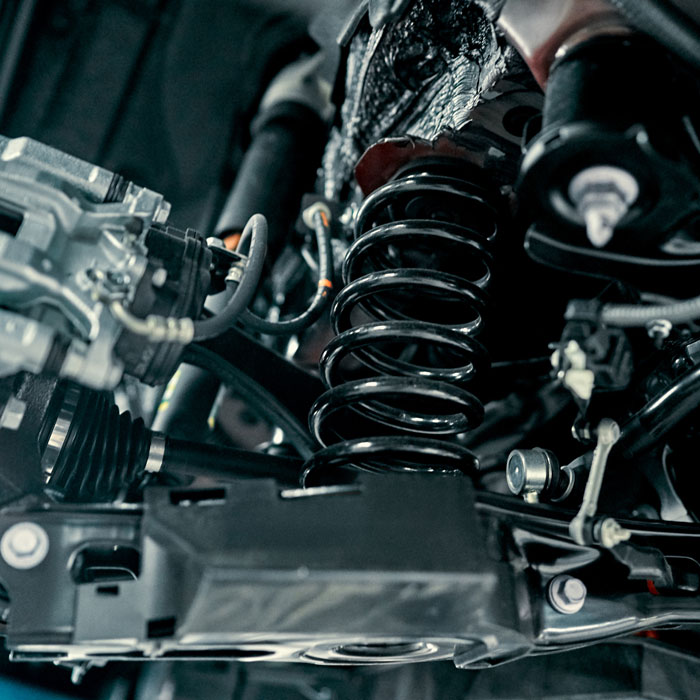 closeup of vehicle springs