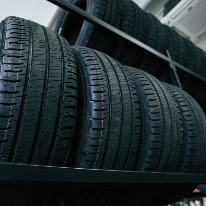 rack of various tires